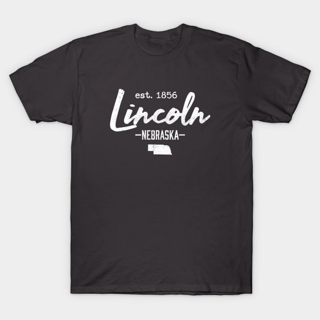 Lincoln Nebraska City State Vintage T-Shirt by Commykaze